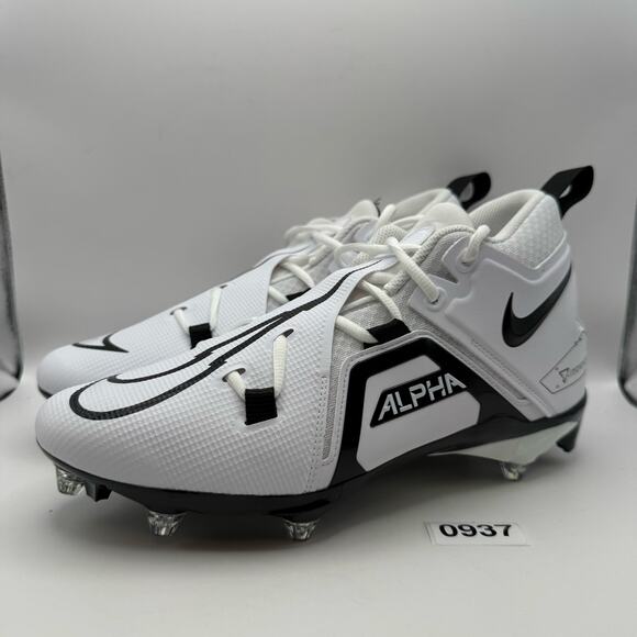 NIKE ALPHA MENACE PRO 3 MEN\'S 11 DETACH FOOTBALL CLEATS DH3293-100 WHITE BLACK main image 4